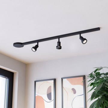 Eglo - Spotlampa 3xGU10/10W/230V svart