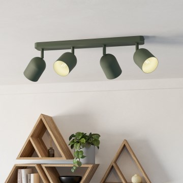 Eglo - Spotlampa 4xE14/40W/230V grön