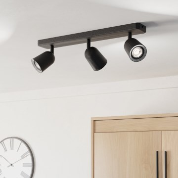 Eglo - Spottlampa 3xGU10/10W/230V svart