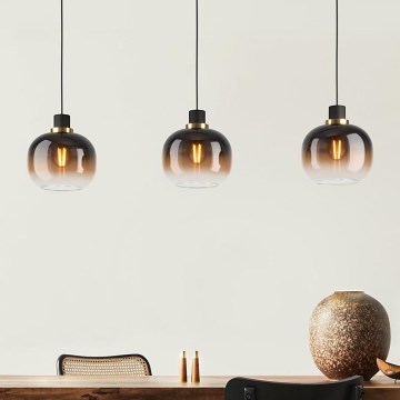 Eglo - Taklampa 3xE27/40W/230V brun