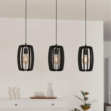 Eglo - Taklampa 3xE27/40W/230V svart