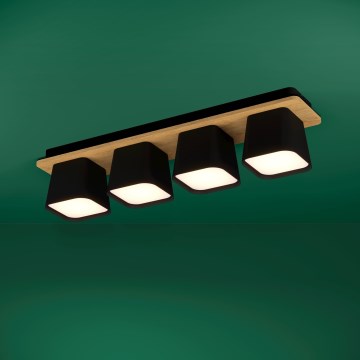 Eglo - Taklampa 4xE27/40W/230V svart/brun