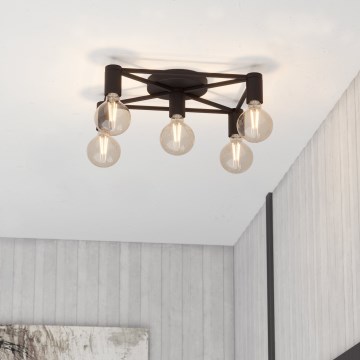 Eglo - Taklampa 5xE27/40W/230V svart