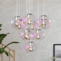 Eglo - Taklampa med vajer 10xE27/60W/230V blank krom/klart glas