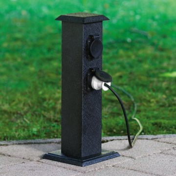 EGLO - Utomhus trädgård kolumn med uttag SCHUKO IP44