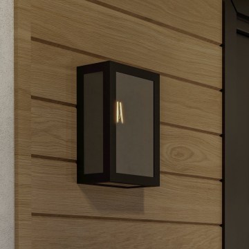 Eglo - Utomhusvägglampa 1xE27/60W/230V IP44 svart/rökfärgad