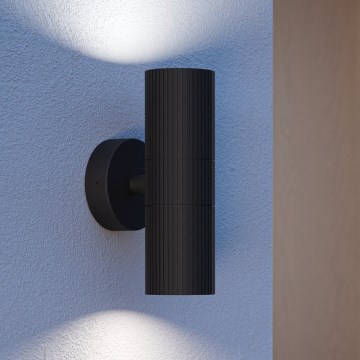 Eglo - Utomhusvägglampa 2x GU10/28W/230V IP44 svart