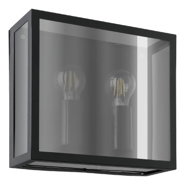 Eglo - Utomhusvägglampa 2xE27/40W/230V IP44 svart