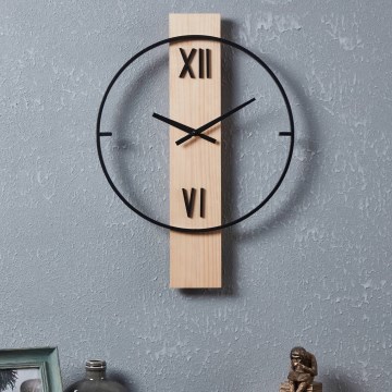 Eglo - Väggklocka 1xAA 56x40 cm trä/metall