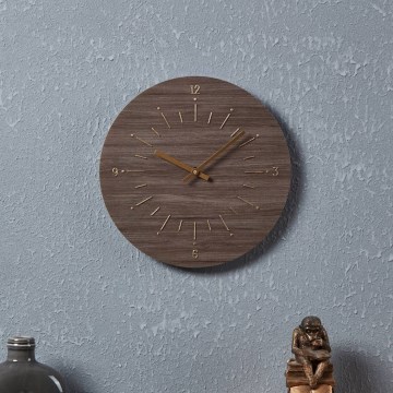 Eglo - Väggklocka 1xAA diameter 30 cm brun