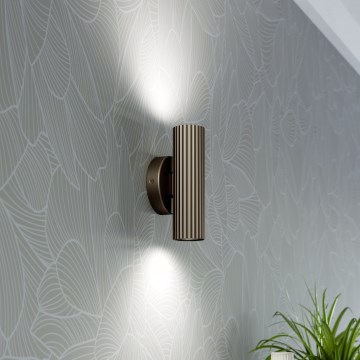 Eglo - Vägglampa 2xGU10/5W/230V brun