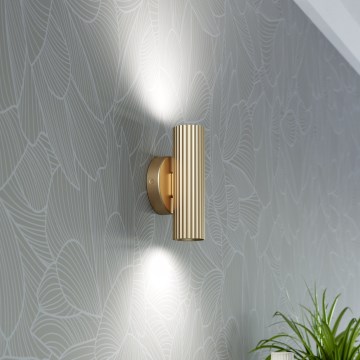 Eglo - Vägglampa 2xGU10/5W/230V guldfärgad