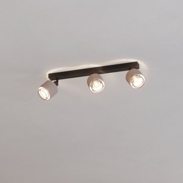 Eglo - Vägglampa 3xE14/40W/230V svart/beige
