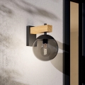 Eglo - Vägglampa för utomhusbruk 1xE27/40W/230V svart/trä IP44