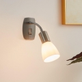 Eglo - Vägglampa för vägguttag 1xE14/5W/230V matt krom