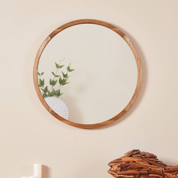 Eglo - Väggspegel Ø 70 cm brun