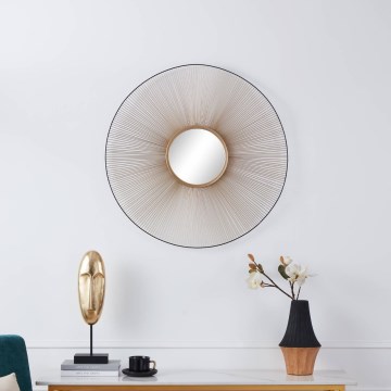 Eglo - Väggspegel Ø 76 cm guld/svart