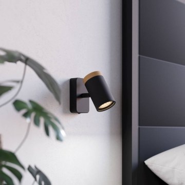 Eglo - Väggspot för badrum 1xGU10/3W/230V IP44 svart/beige