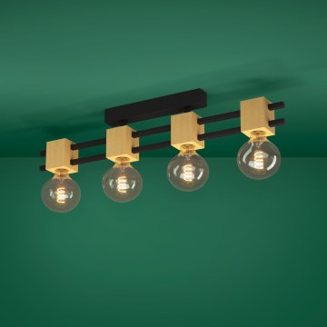 Eglo - Ytmonterad ljuskrona 4xE27/40W/230V svart/brun