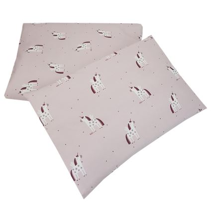 EKO - Cotton muslin bed linen för the crib UNICORN 2-piece