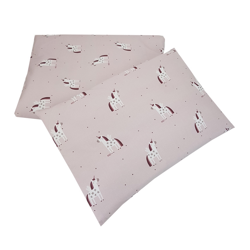 EKO - Cotton muslin bed linen för the crib UNICORN 2-piece