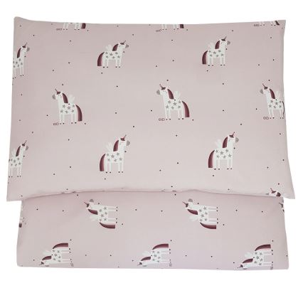 EKO - Cotton muslin bed linen för the crib UNICORN 2-piece