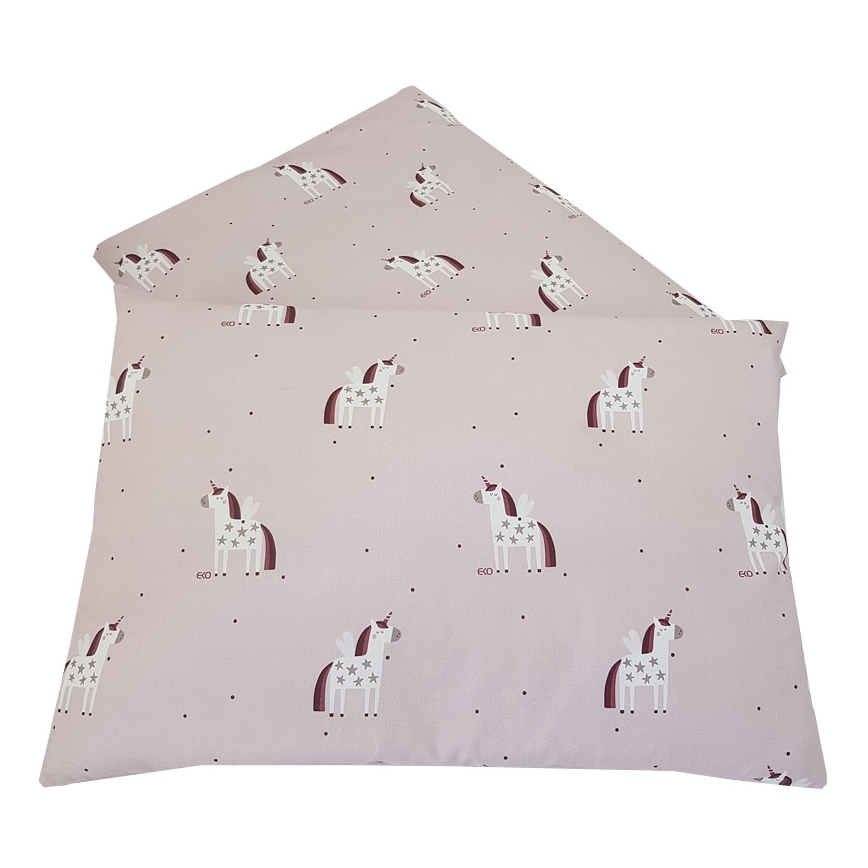 EKO - Cotton muslin bed linen för the crib UNICORN 2-piece
