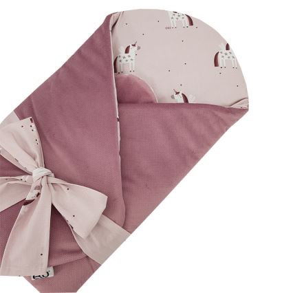 EKO - Cotton swaddle blanket UNICORN 75x75 cm