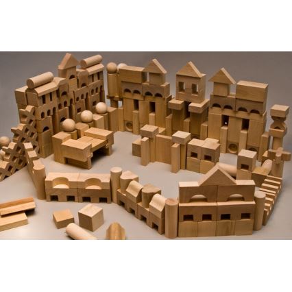 EkoToys - Träklossar naturfärgade 220 st