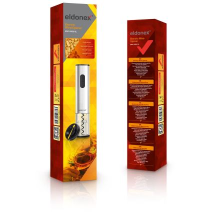 ELDONEX EWO-2200-SL - Elektrisk vinöppnare 4xAA matt krom