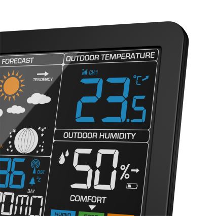 ELDONEX EWS-1010-BK - Väderstation med LCD display 2xAAA svart