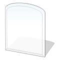Eldstad glasunderlägg 1200x1000x8 mm halvbåge
