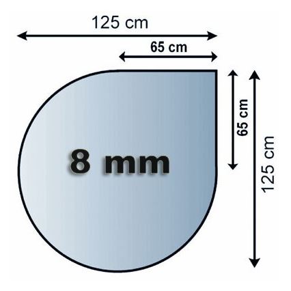 Eldstad glasunderlägg 1250x1250x8 mm reva