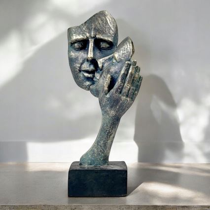 Elegant bordsdekoration 35x22x13 cm i harts med patina