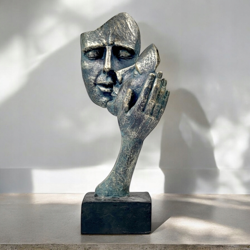 Elegant bordsdekoration 35x22x13 cm i harts med patina