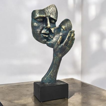 Elegant bordsdekoration 35x22x13 cm i harts med patina