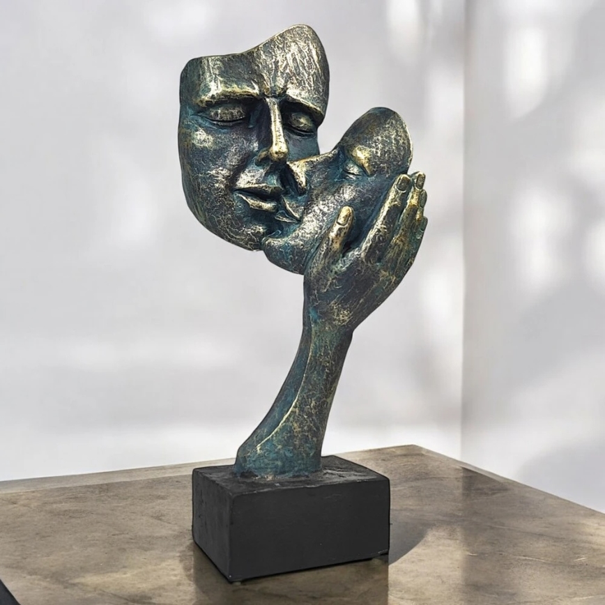 Elegant bordsdekoration 35x22x13 cm i harts med patina