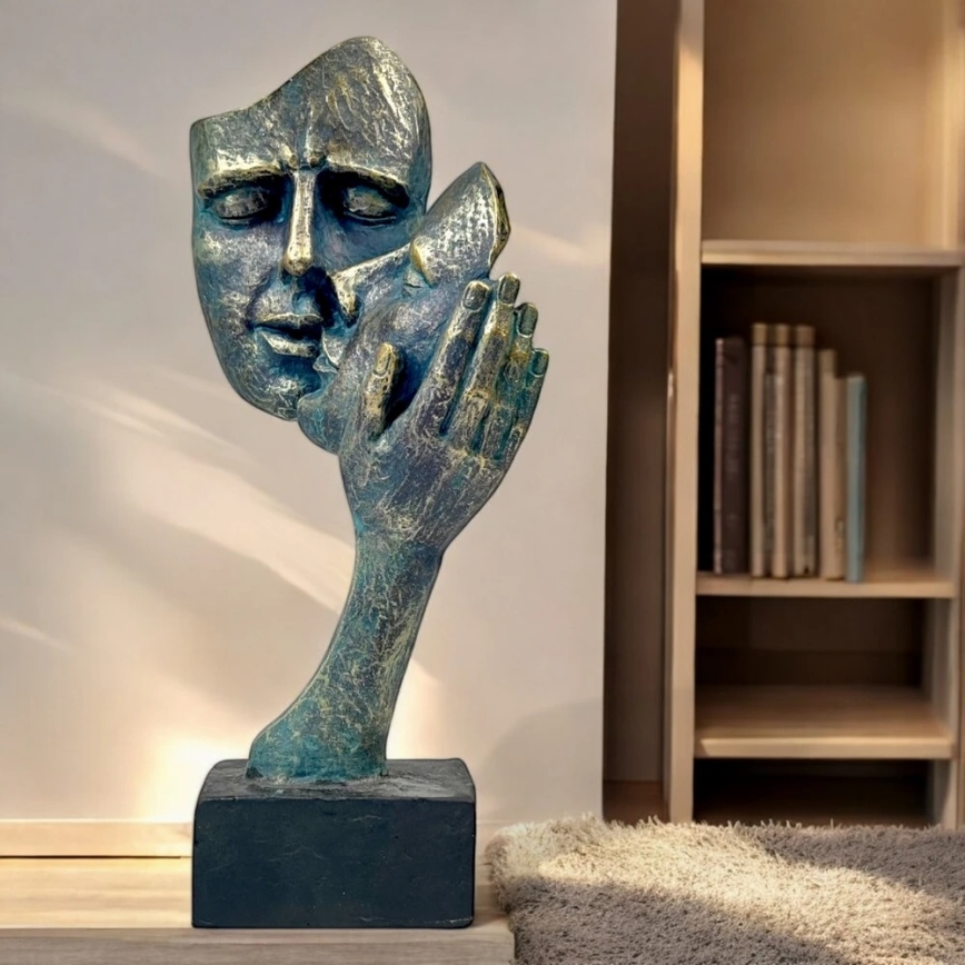 Elegant bordsdekoration 35x22x13 cm i harts med patina