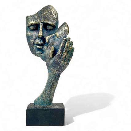 Elegant bordsdekoration 35x22x13 cm i harts med patina