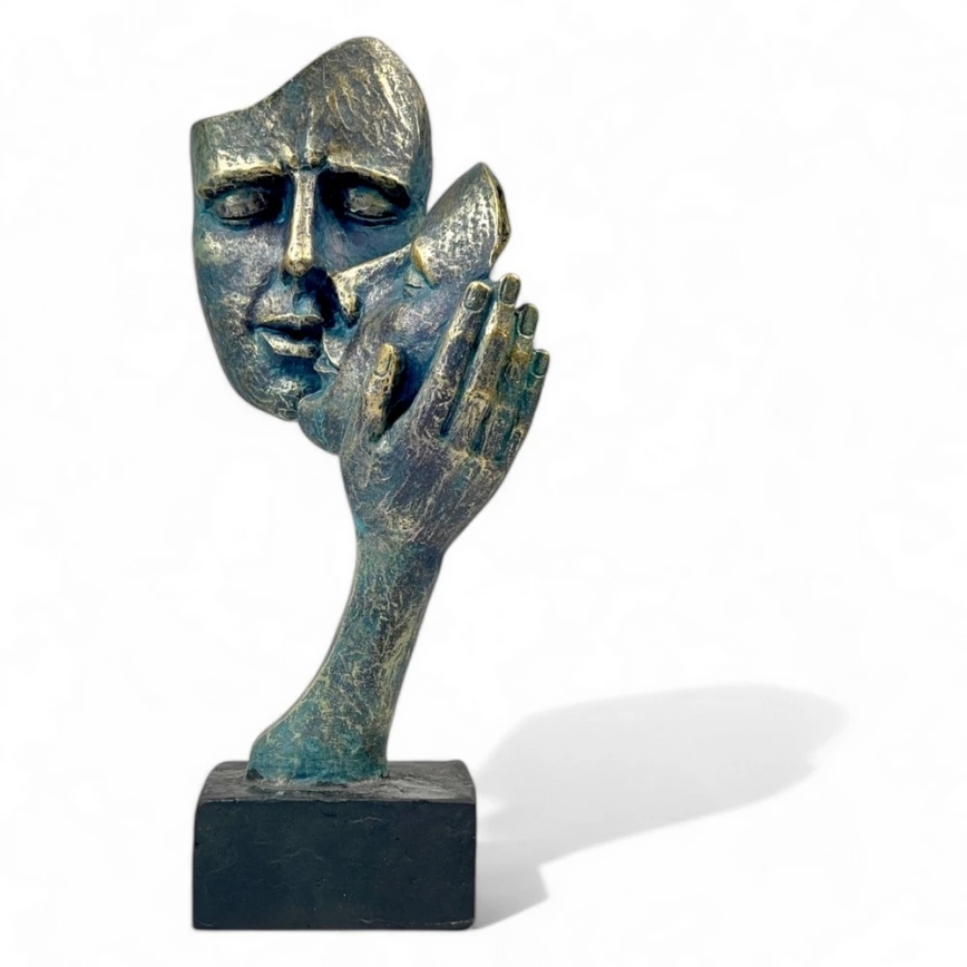 Elegant bordsdekoration 35x22x13 cm i harts med patina