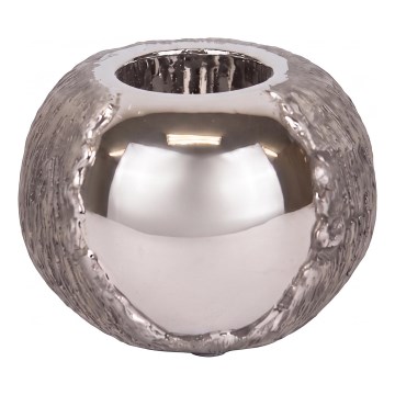 Elegant ljuslykta 7,5x10,5 cm, silver/brun