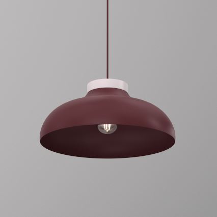 Elegant takpendel BASCA på kabel 1xE27/15W/230V, vinröd/krämvit