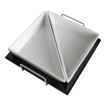 Elegant TORO 2-delars skålset med serveringsbricka, keramik/trä