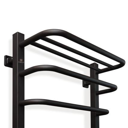 Elektrisk för badrum element med termostat FORTIS 350W/230V 80,6 cm IP44 svart rätt vinklat