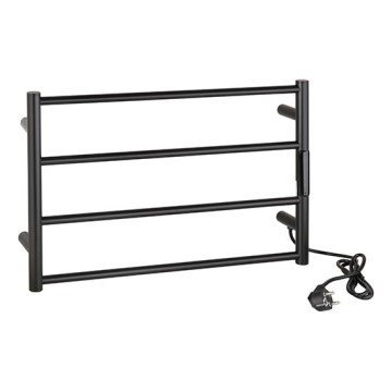 Elektrisk handdukstork 56x37 63W rostfritt stål/svart