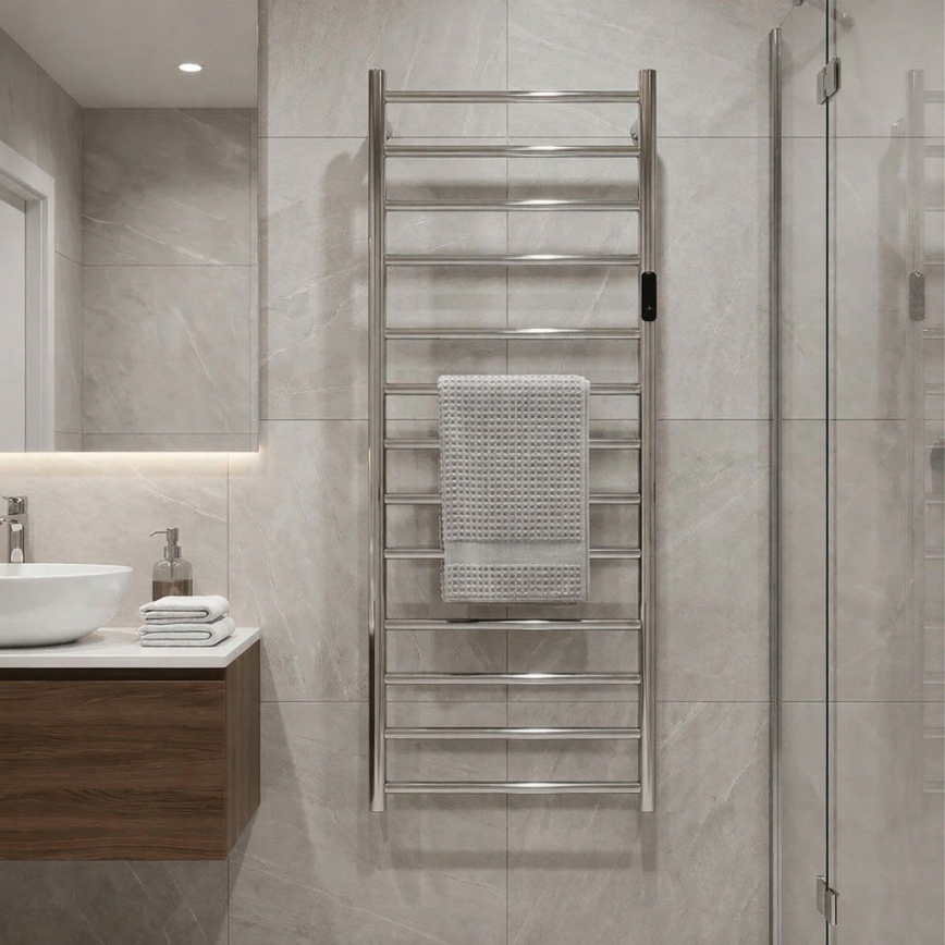 Elektrisk handdukstork i rostfritt stål, 45 x 132 cm, 180 W