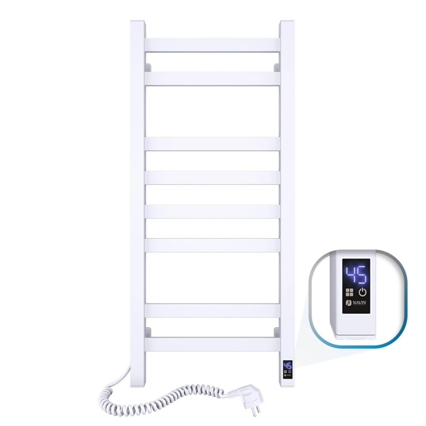 Elektrisk handdukstork med termostat AVANGARD 105 W, 80 x 36 cm, vit, vänsterutförande