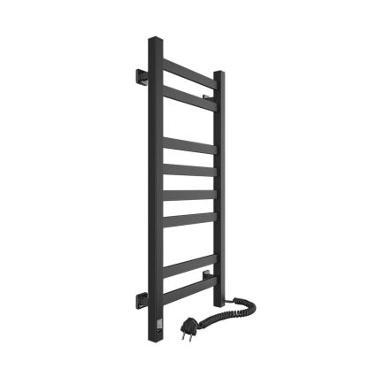 Elektrisk handdukstork med termostat AVANGARD 105 W 80x36 cm svart högerutförande