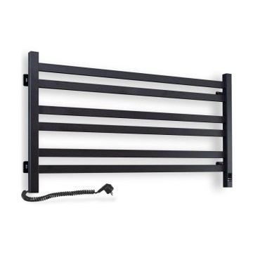 Elektrisk handdukstork med termostat AVANGARD 181W 50x90 cm, svart, vänster