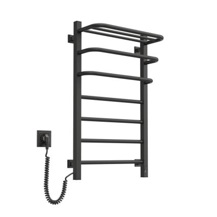 Elektrisk handdukstork med termostat FORTIS 155 W 80 x 48 cm, svart, högerutförande